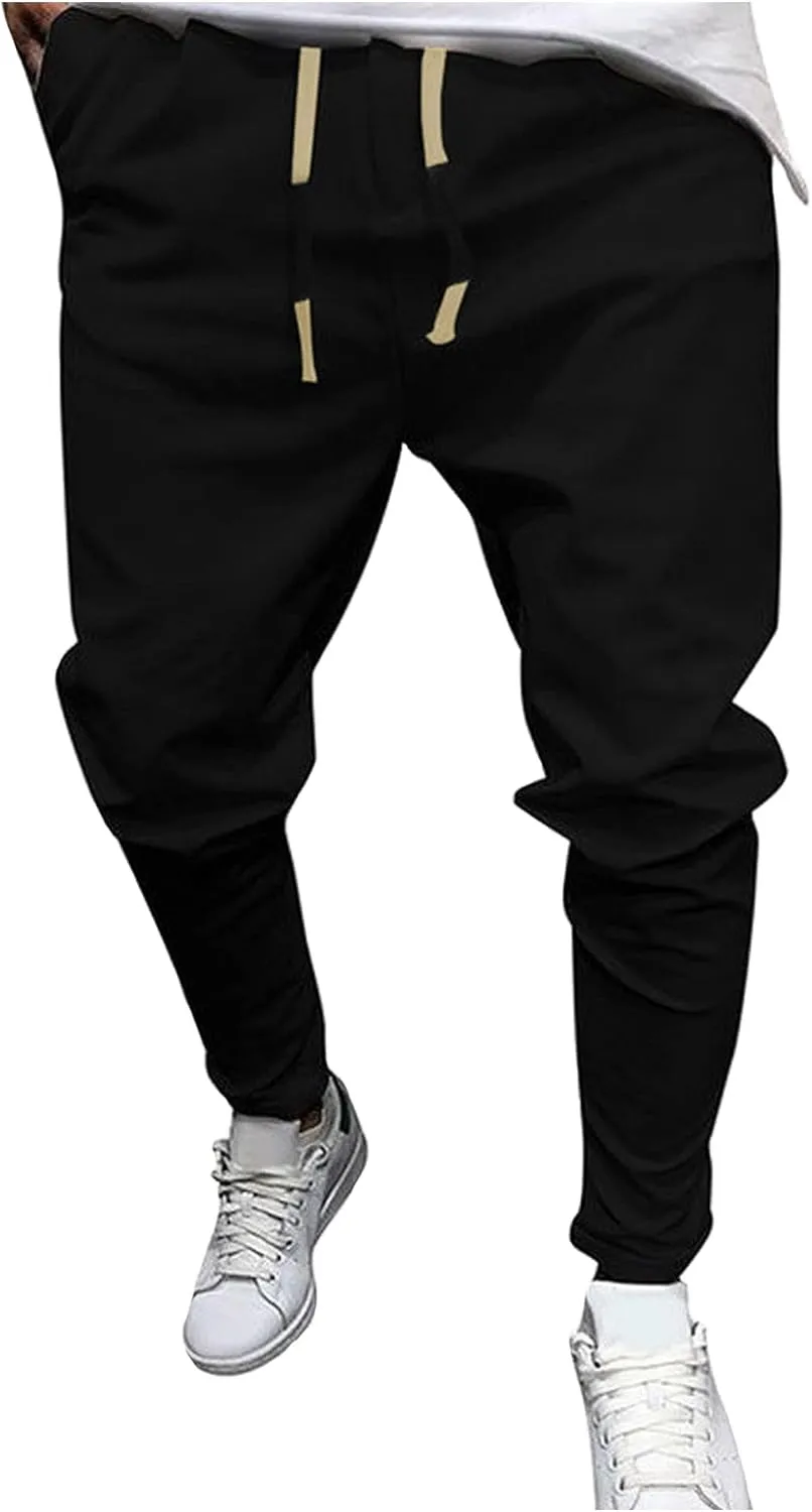 Mens Sweatpants with Pockets Pants Fitness Sports Trousers Men's Cargo Pants Big and Tall Men's Elastic Waist Work