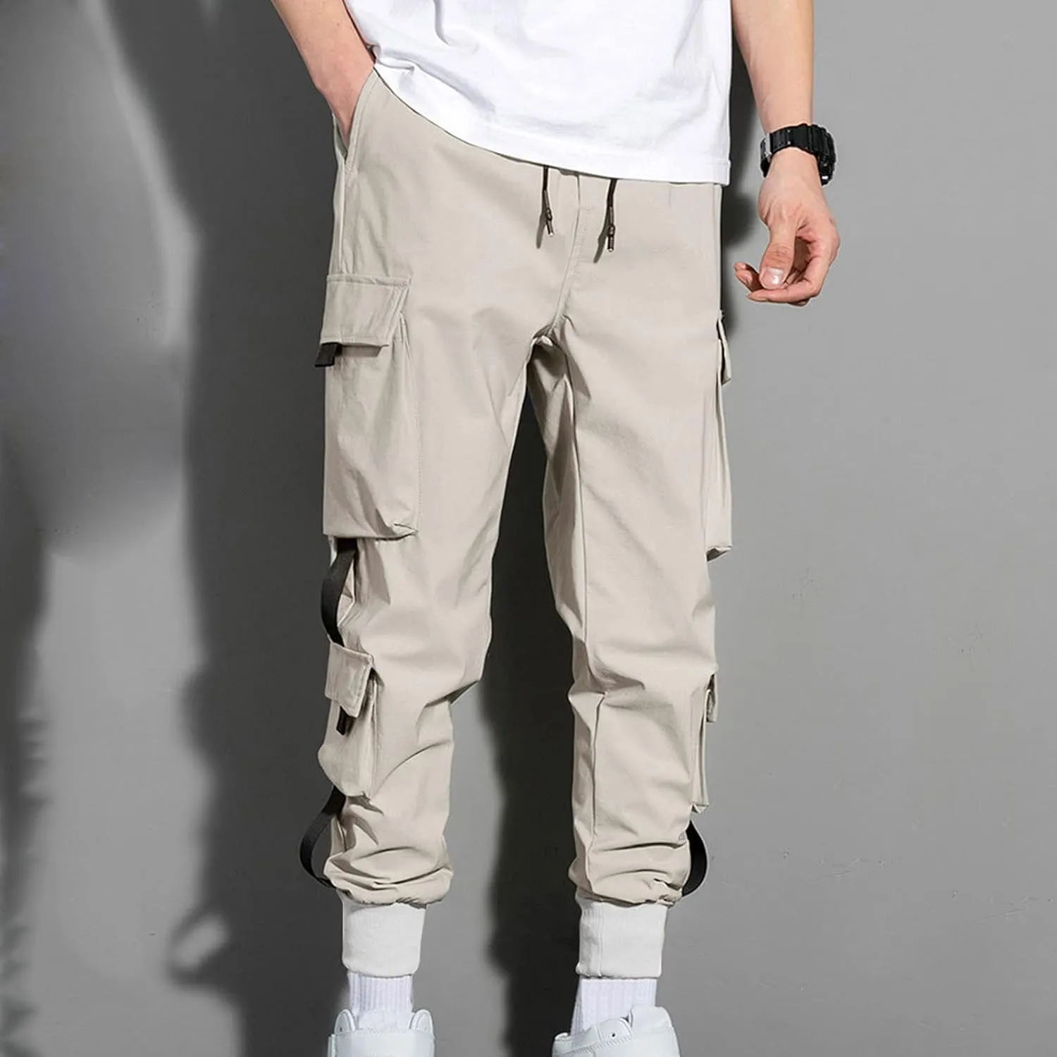 Men's Tactical Cargo Pants Multi-Pocket Outdoor Workwear Lightweight Comfortable Straight Fit Stretch Breathable