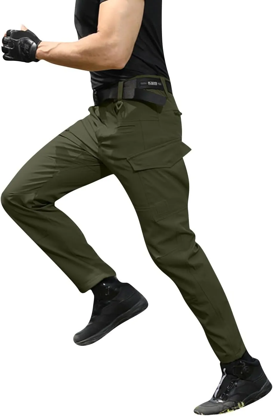 Men's Tactical Cargo Pants Water Resistant Lightweight Hiking Sweatpants Outdoor Work Pants with Pockets
