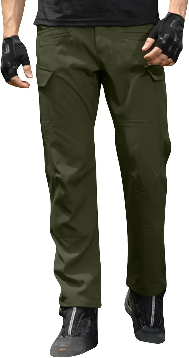Men's Tactical Cargo Pants Water Resistant Lightweight Hiking Sweatpants Outdoor Work Pants with Pockets