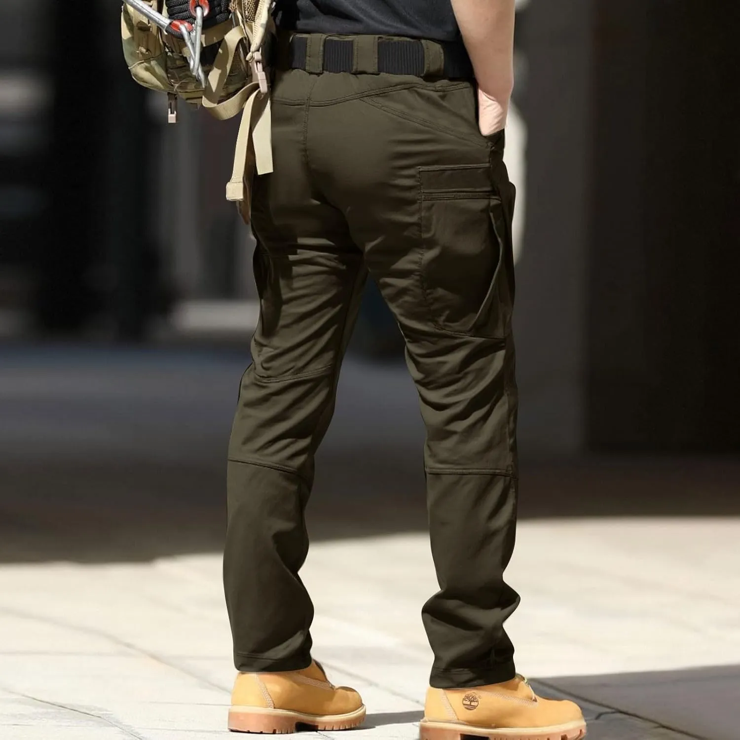 Men's Tactical Cargo Pants Water Resistant Lightweight Hiking Sweatpants Outdoor Work Pants with Pockets