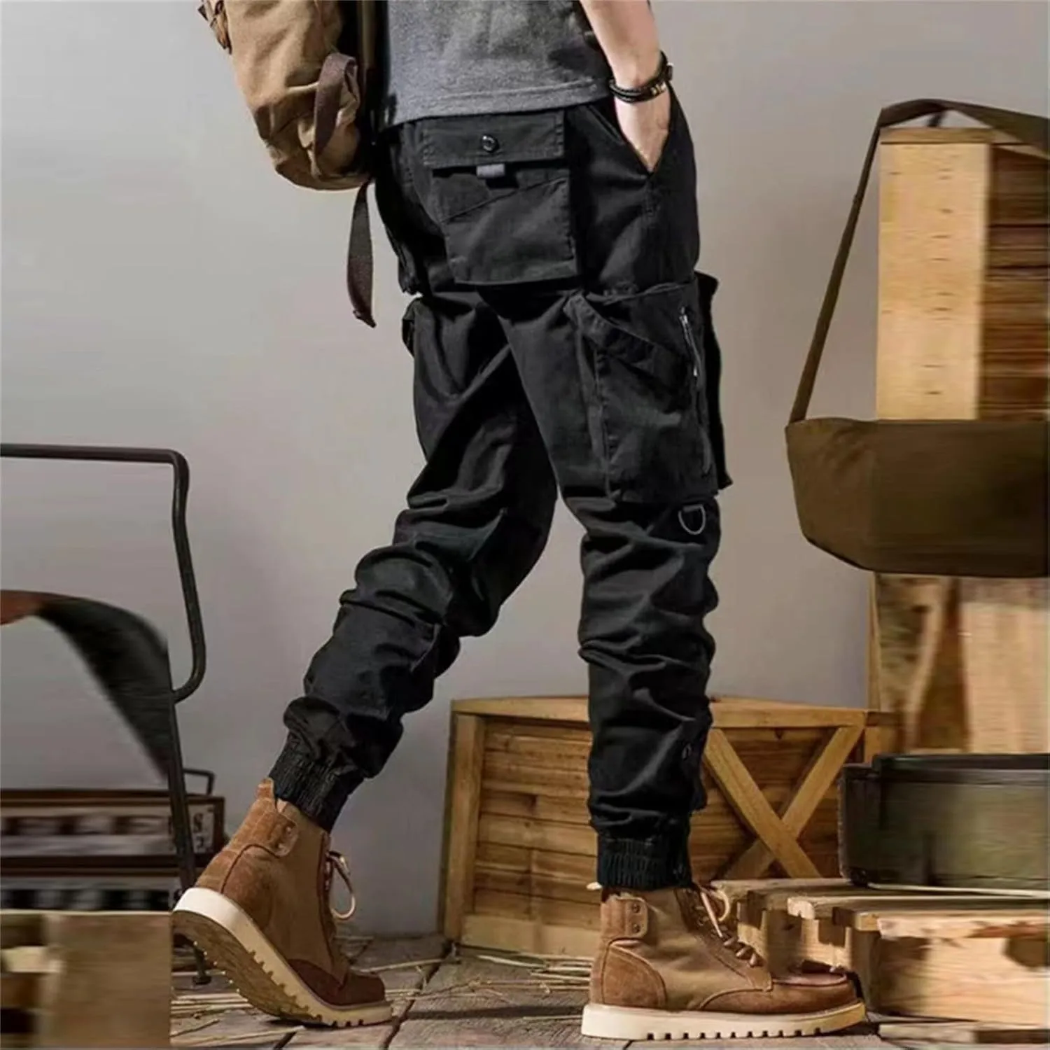 Mens Tactical Waterproof Pants Relaxed Fit Work Hiking Multi Pockets Flex Camo Cargo Trousers