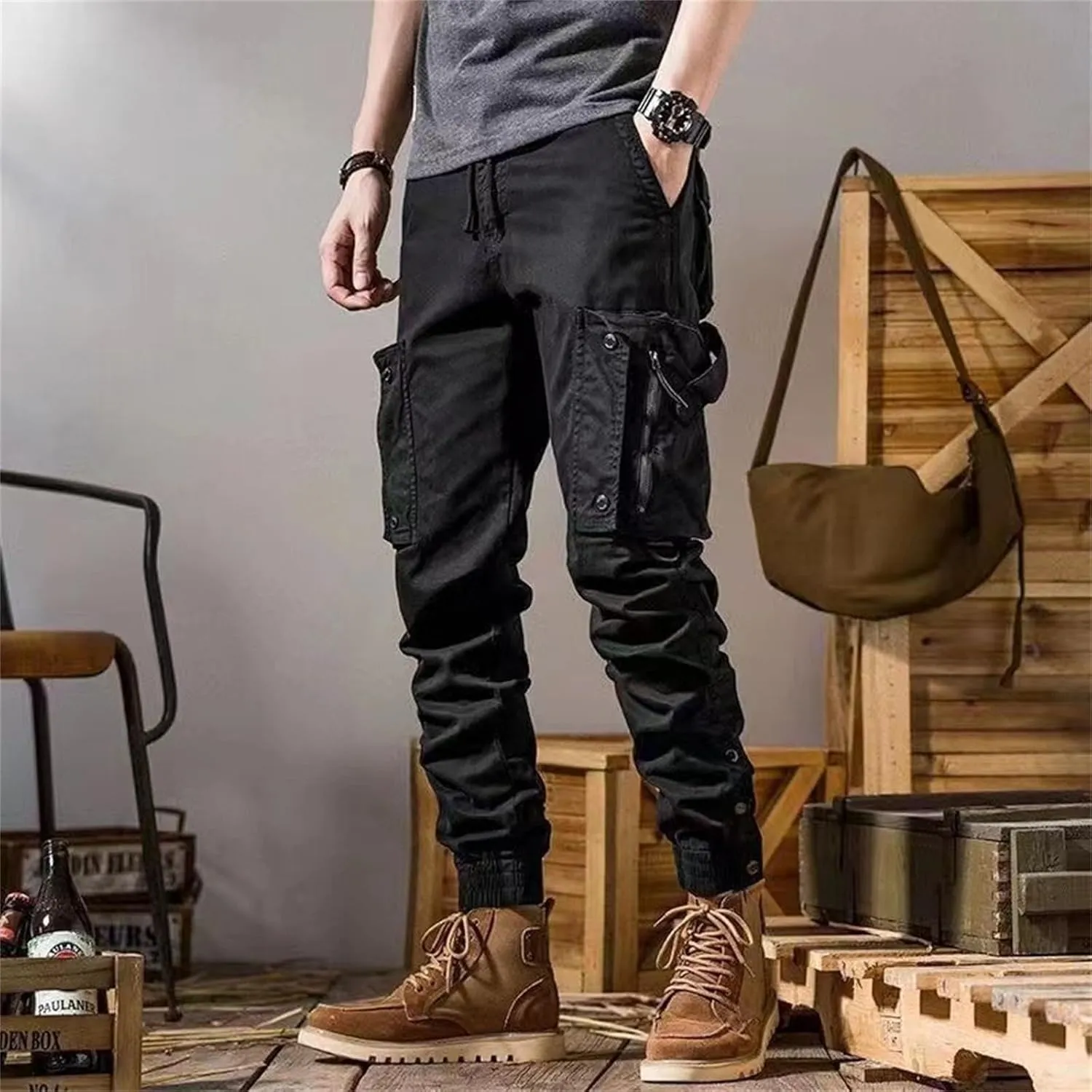 Mens Tactical Waterproof Pants Relaxed Fit Work Hiking Multi Pockets Flex Camo Cargo Trousers