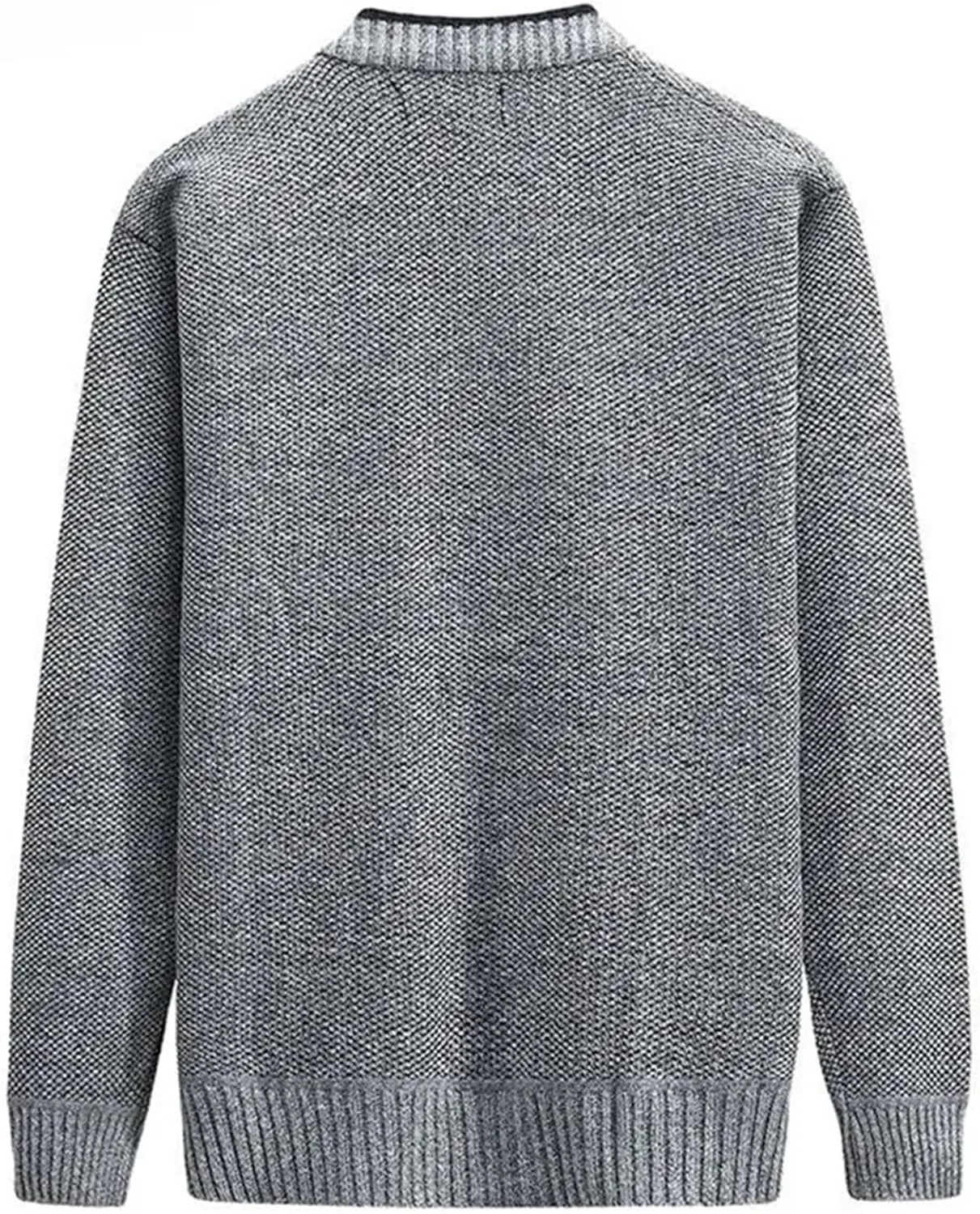 Men's V Neck Cardigan Sweaters Black Thick Slim Fit Button Down Knitted Sweater Coats with Pocket