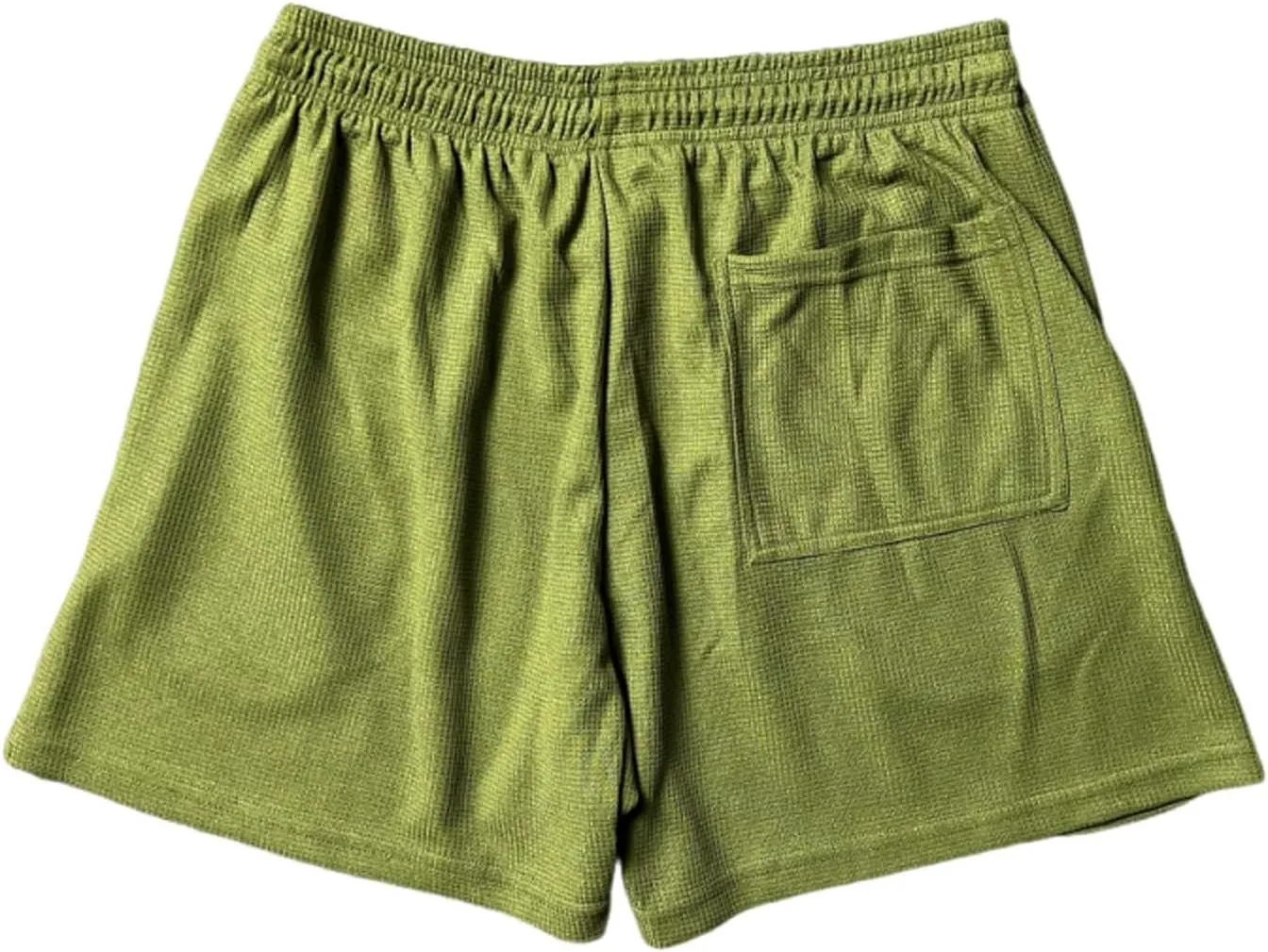 Men's Waffle Athletic Shorts Elastic Waist Drawstring Shorts Summer Baggy Sweat Shorts Lounge Jogger Shorts