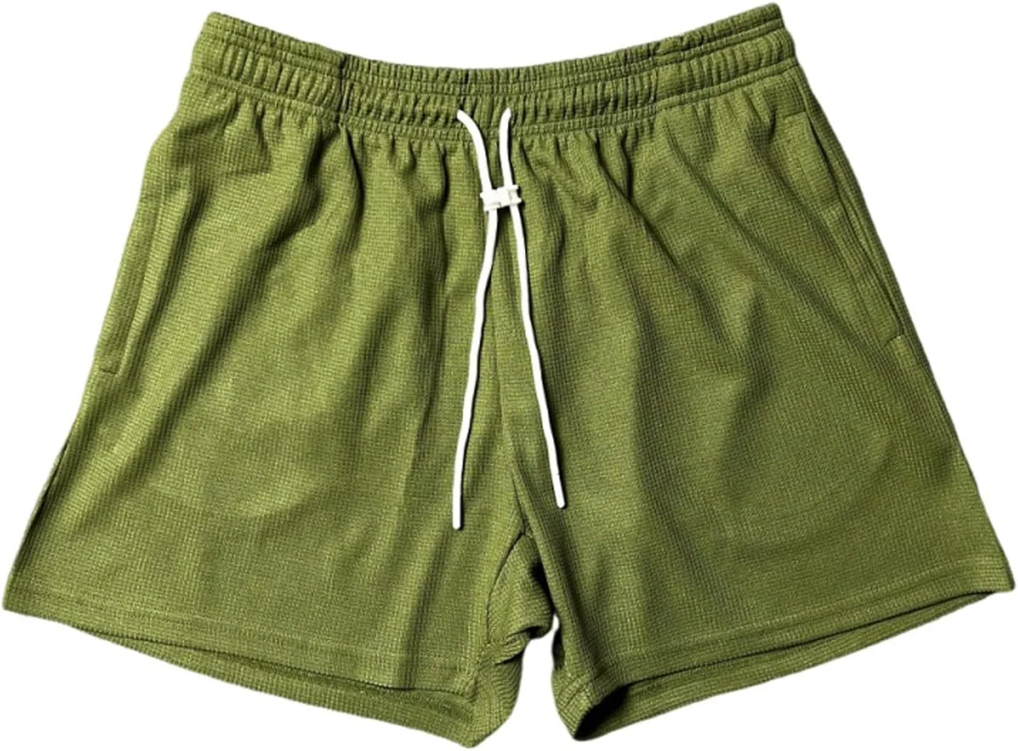 Men's Waffle Athletic Shorts Elastic Waist Drawstring Shorts Summer Baggy Sweat Shorts Lounge Jogger Shorts