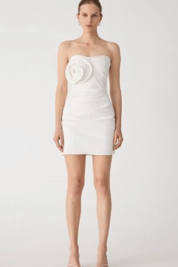 Flexible Fabric Mercedes Dress Ivory
