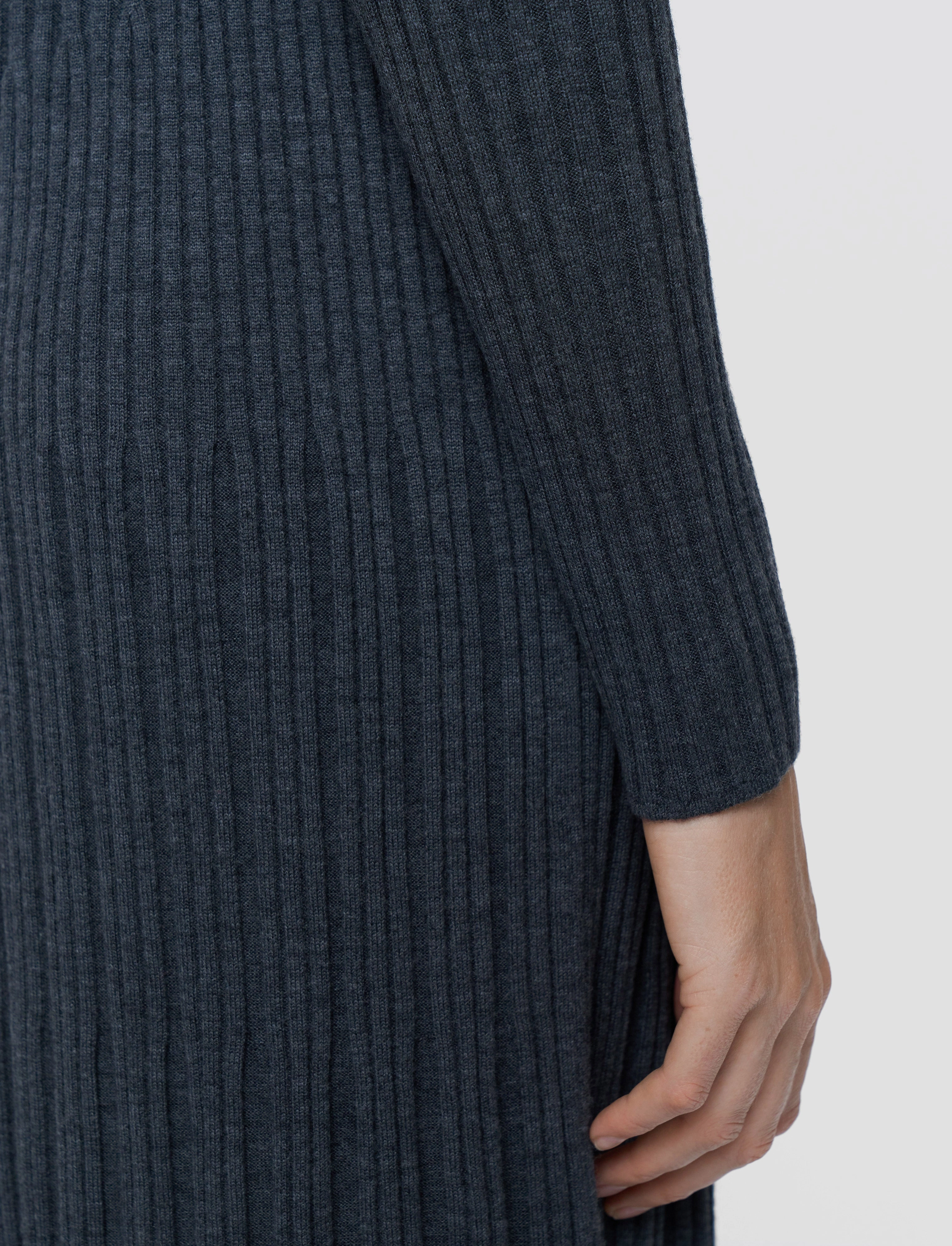 Merino Rib Knit Dress Comfy and Cozy Gentle Shine