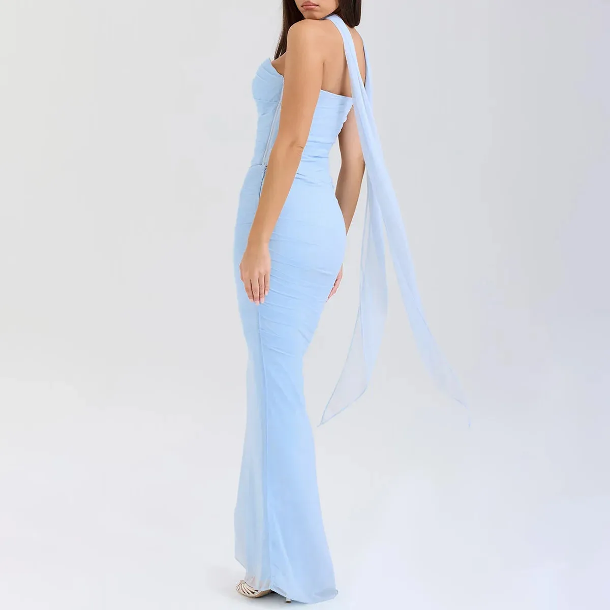 Mesh Corset And Midi Skirt Two Piece Set