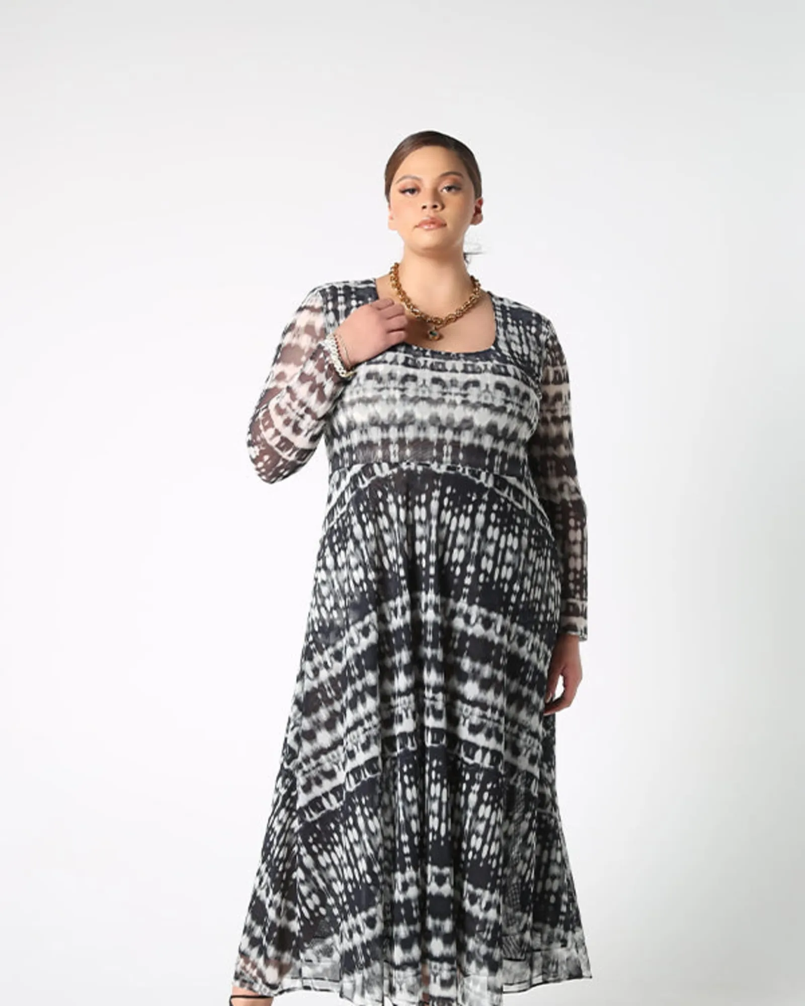 Mesh Midi Dress | Tie Dye