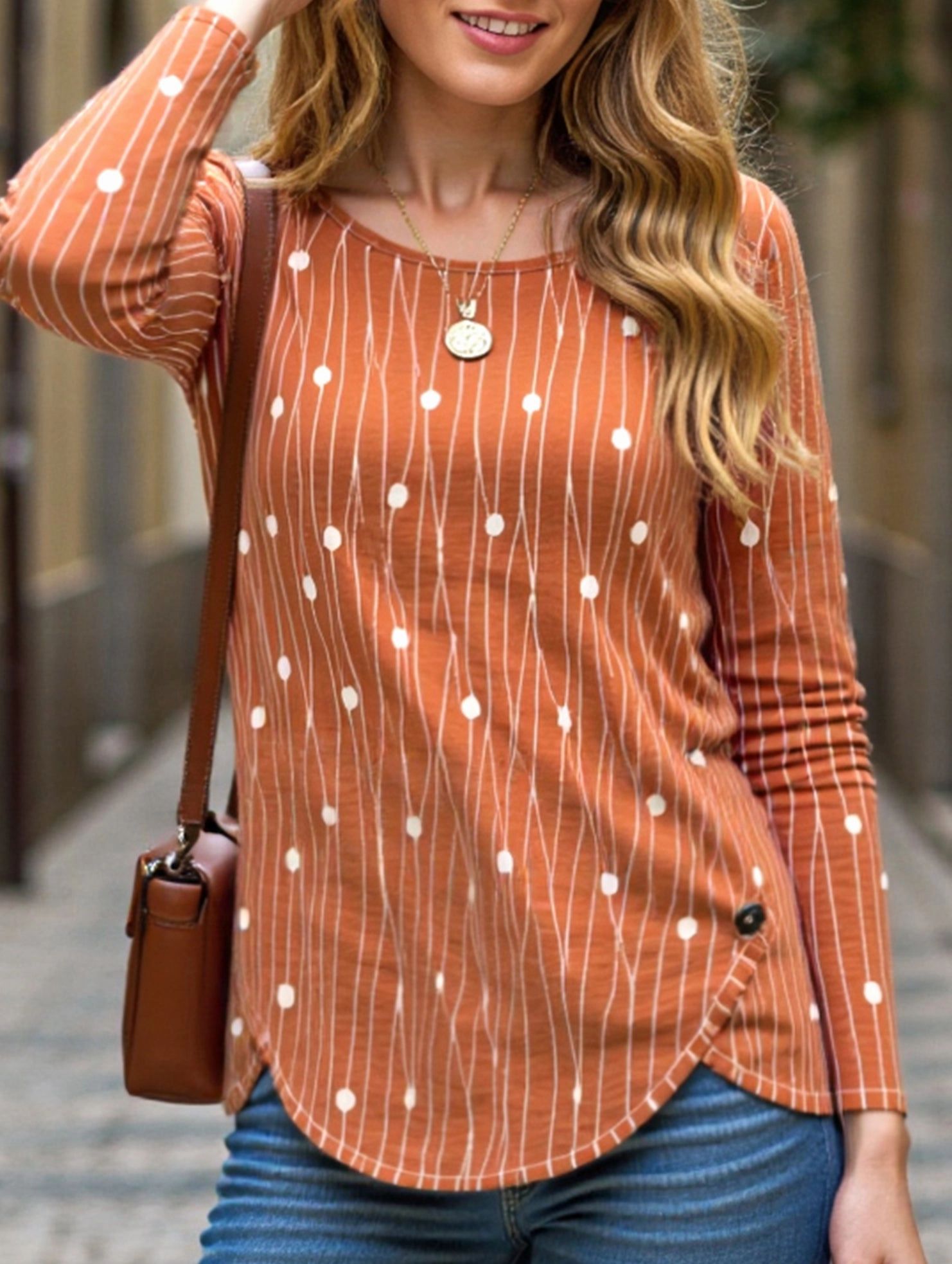 SmoothZipper NonChafing Fabric Round neck long sleeve loose pullover shirt