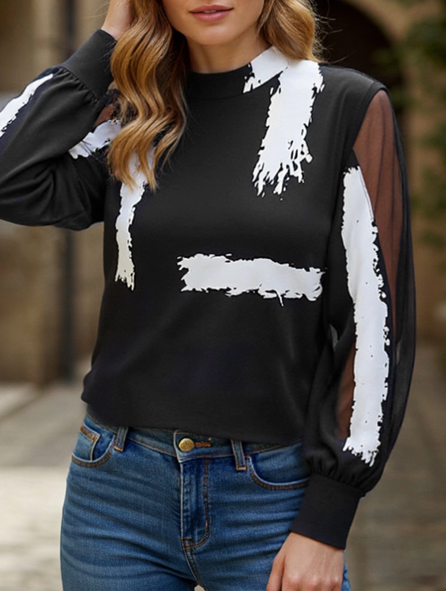 Multipurpose Layering Piece Stand-collar work shirt top