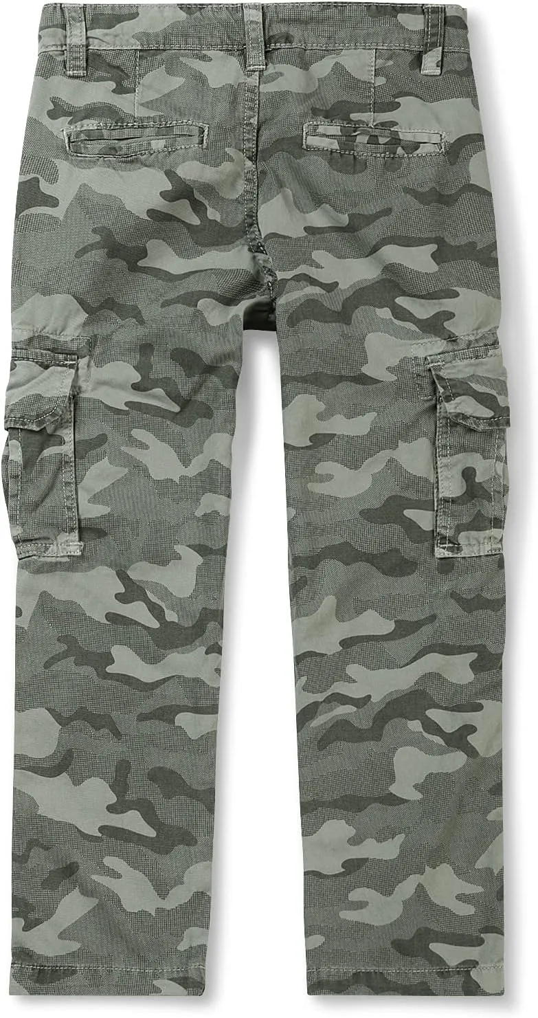 Mesinsefra Boys' Cargo Pants,Casual Outdoor Military Multi Pocket Combat Trousers