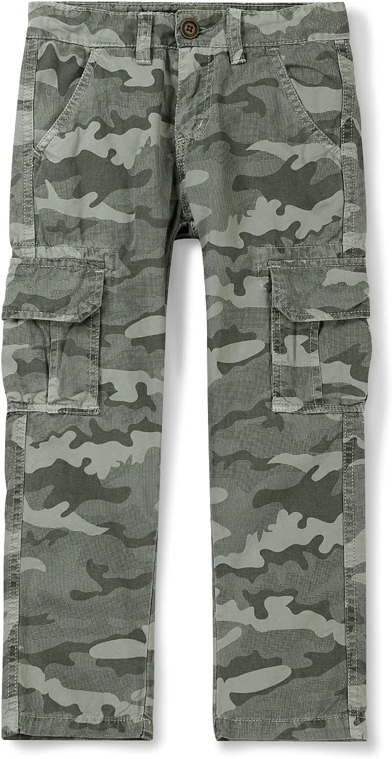 Mesinsefra Boys' Cargo Pants,Casual Outdoor Military Multi Pocket Combat Trousers