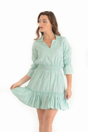 Clean Flow Stylish Mood Mia Dress / Lime Gingham