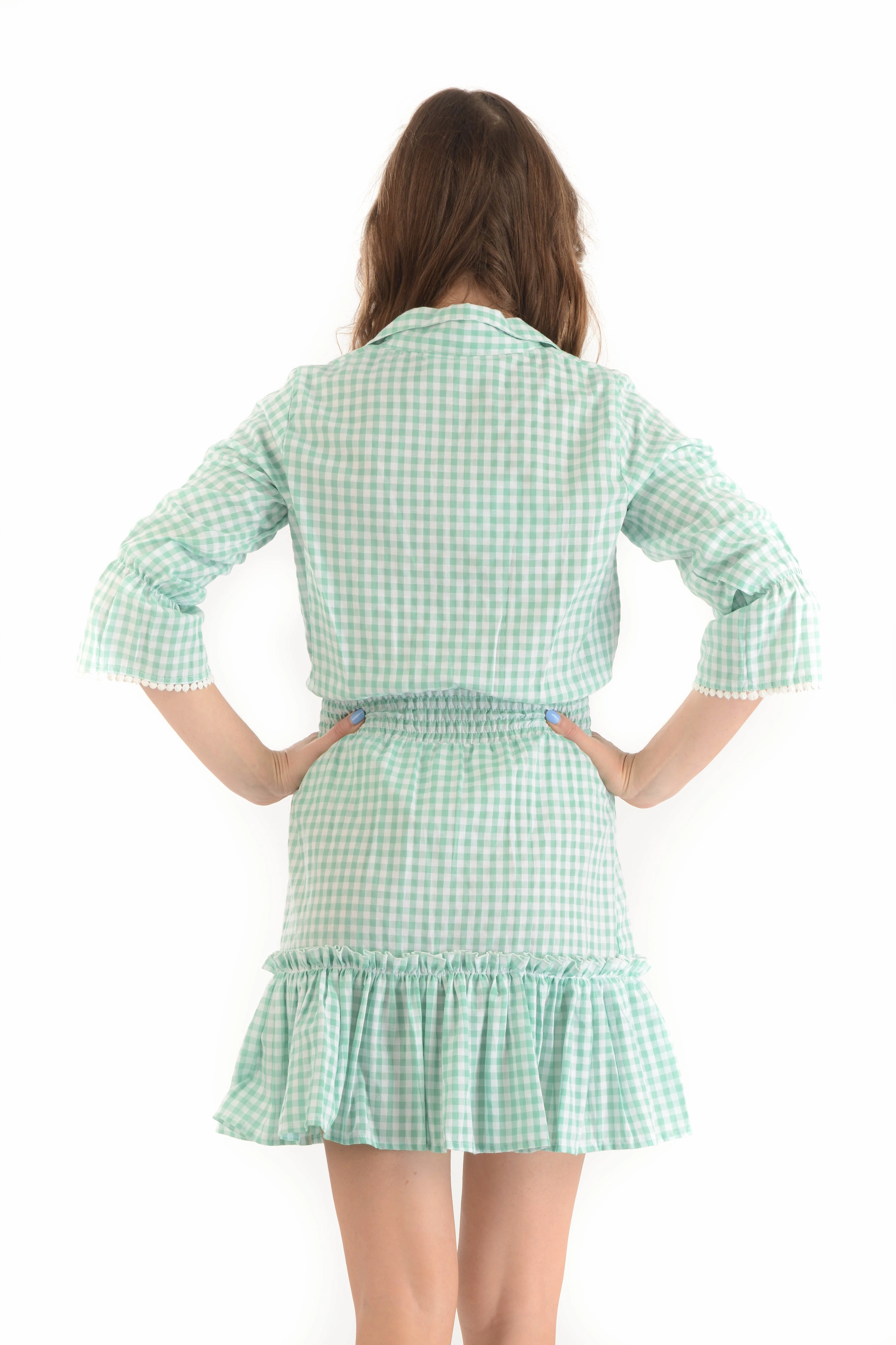 Mia Dress / Lime Gingham Chic and Cozy Statement Look