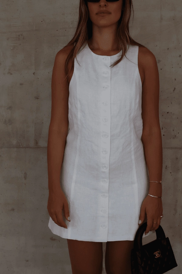 Comfy Detail Mia Mini Dress White