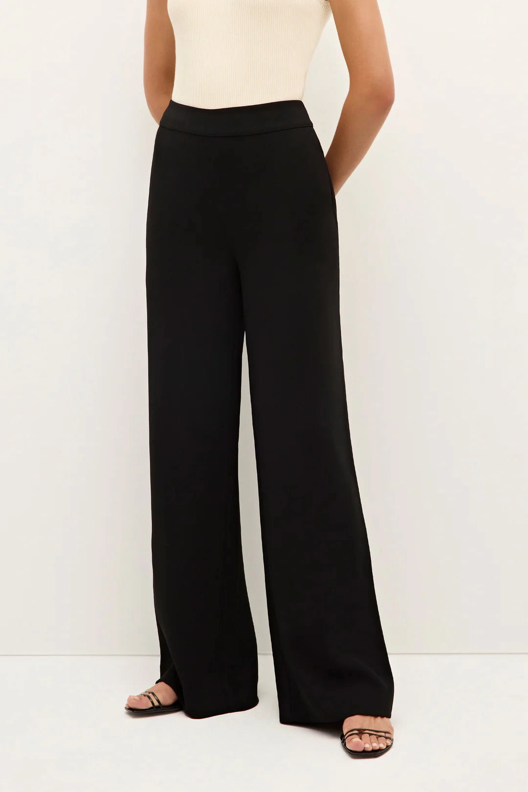 Stretch Waist Mia Straight Pant Black