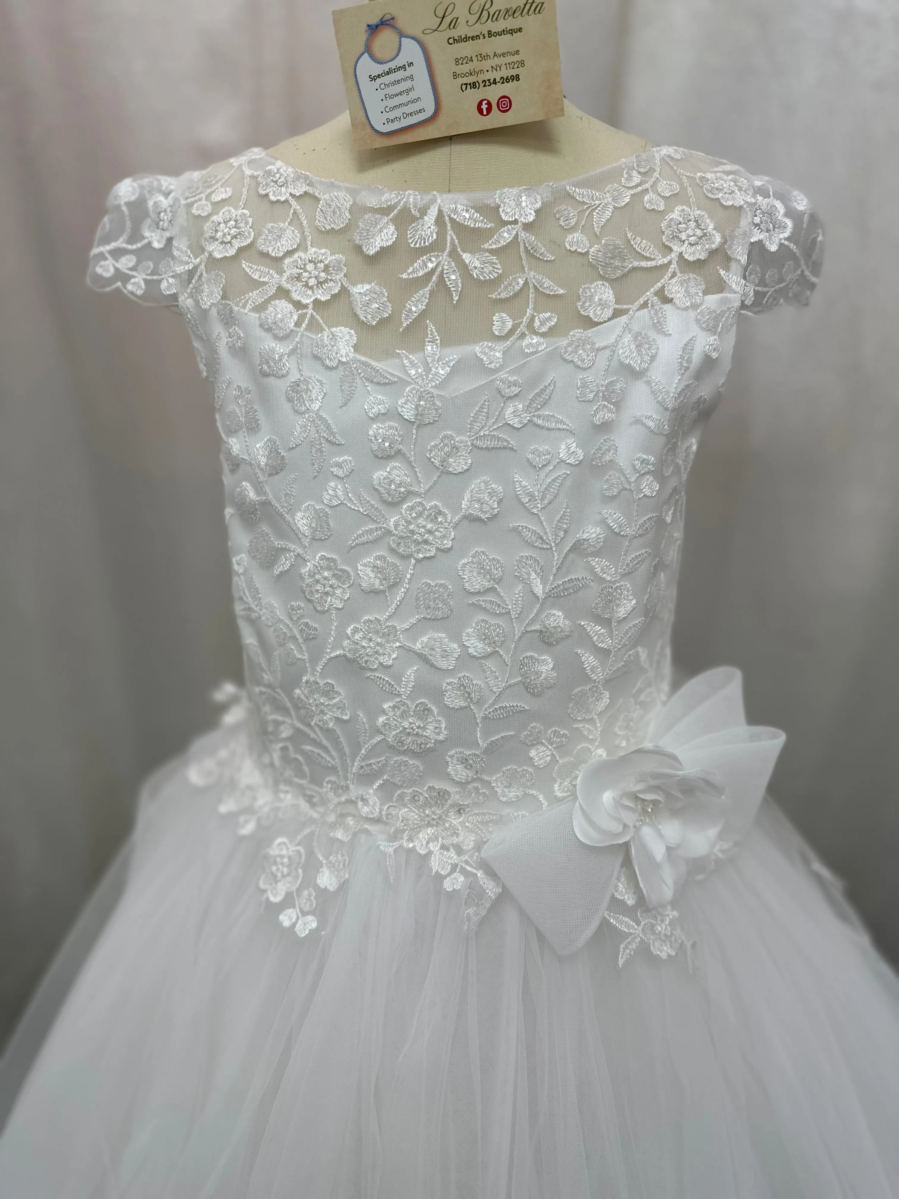 Michelina Bimbi Cap Sleeves Tiered Dress communion dress