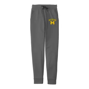 Michigan Arch Logo LT Sport Wicking Fleece Jogger - Dark Smoke Grey