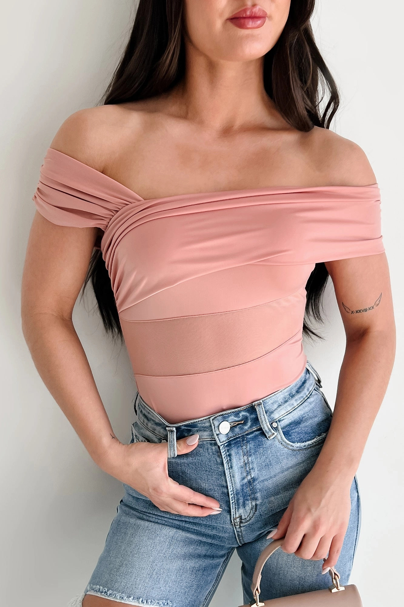 PuckerFree Surface Heartfelt Moments Asymmetric Bodysuit (Mauve)