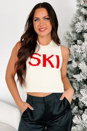 Steep Slopes Graphic Sweater Tank (Cream/Red) HypoallergenicFibers