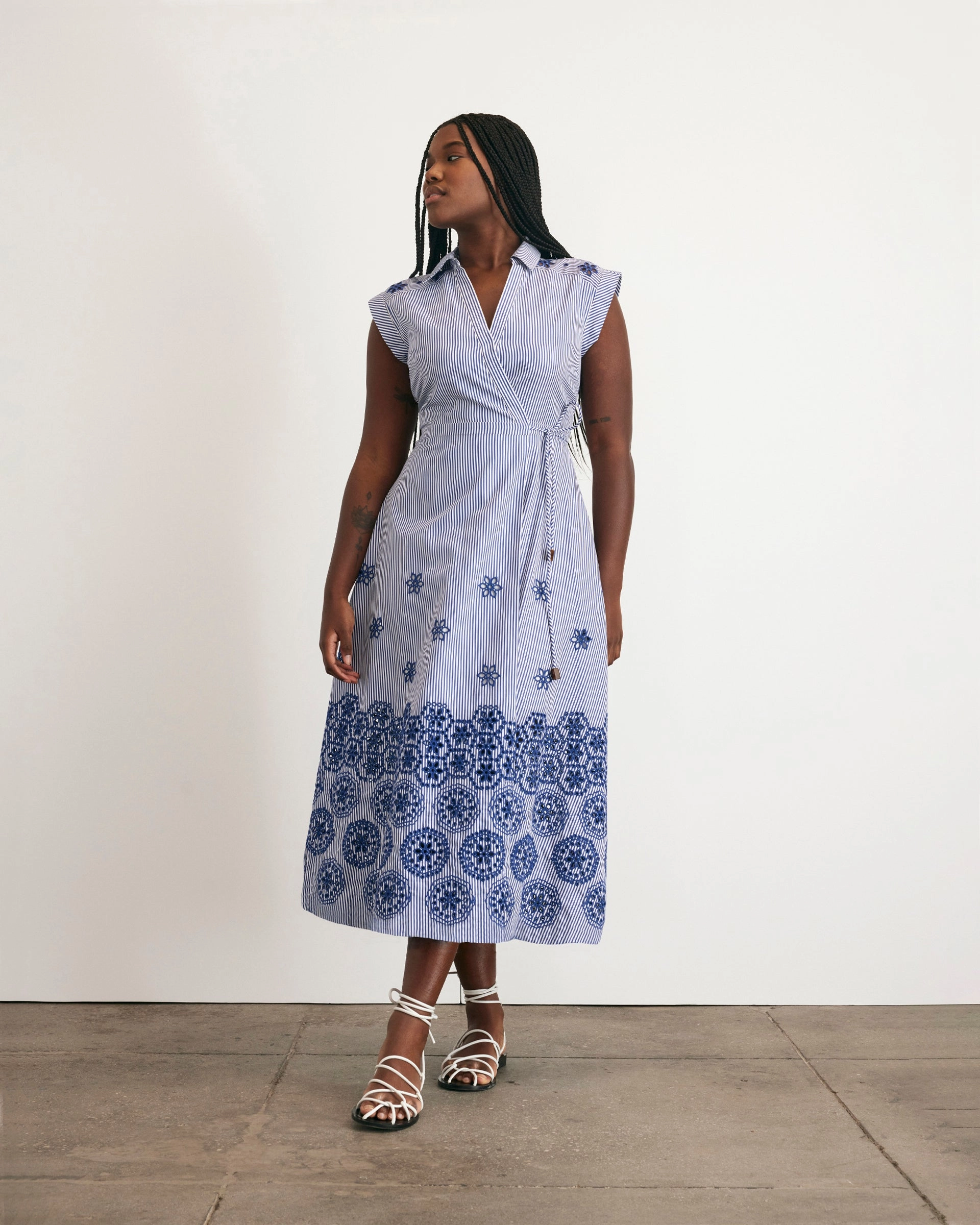 Crinkle Effect Midi Shivon Dress