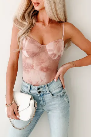 Midnight Playlist Sleeveless Mesh Bodysuit (Mauve) Reflective details