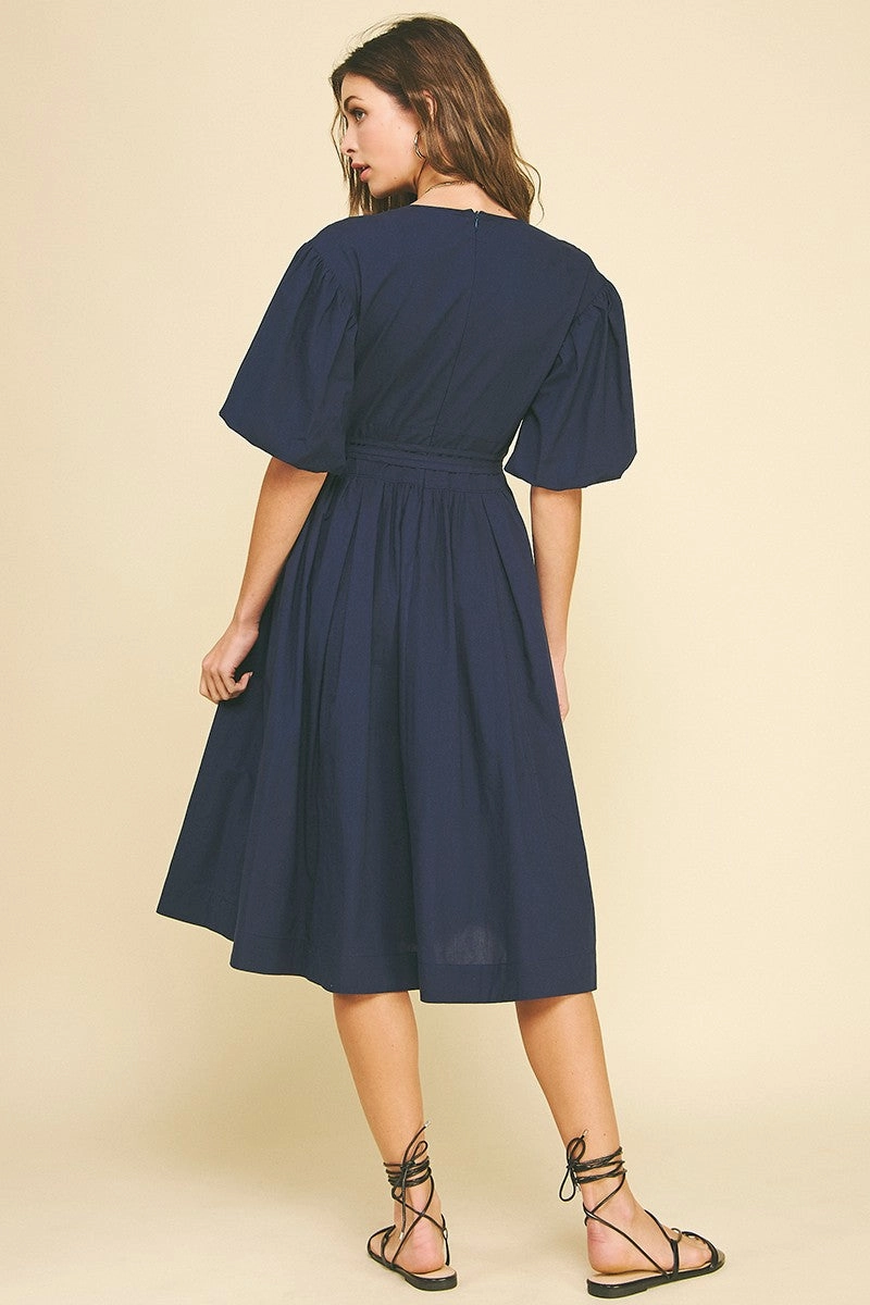 Anniversary-Event Midnight Hour Dark Navy Midi Dress