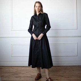 Relaxed Layers All-Season Comfort Mimi Dress | Black [Final Sale]