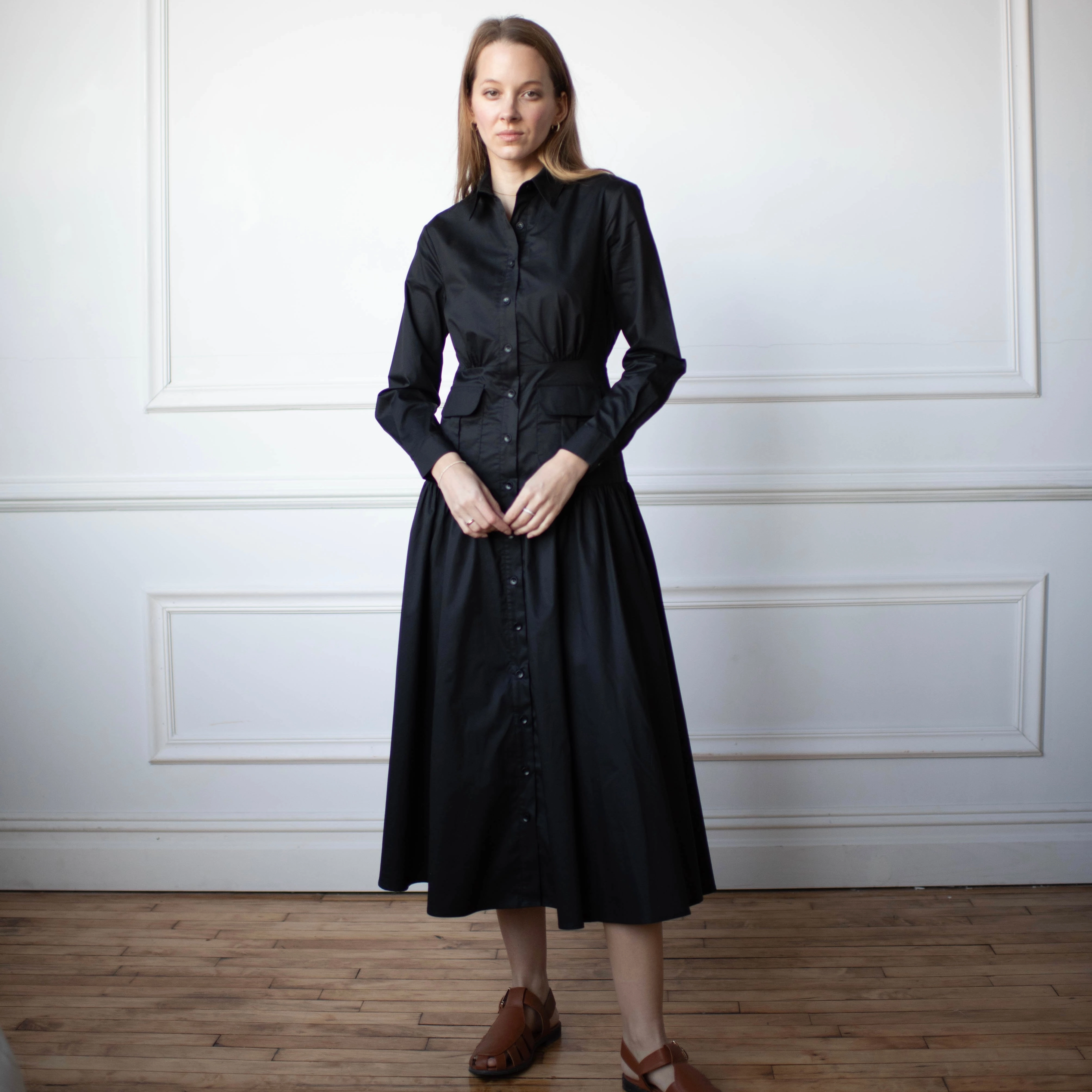 Relaxed Layers All-Season Comfort Mimi Dress | Black [Final Sale]