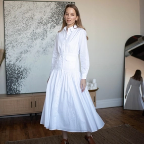 Contrast-Lining Mimi Dress | White [Final Sale]