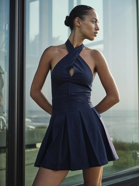 Vibrant Style Stylish Appearance MINI HALTER DRESS