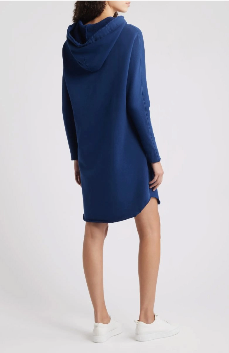 Mini James Fleece Hooded Mini Cape Dress Tide Floor-Length
