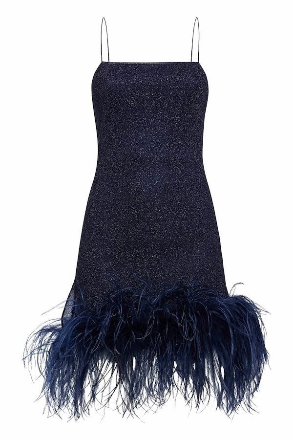Holiday-Party Urban Edge Lumiere Plumage Mini Dress Night Blue