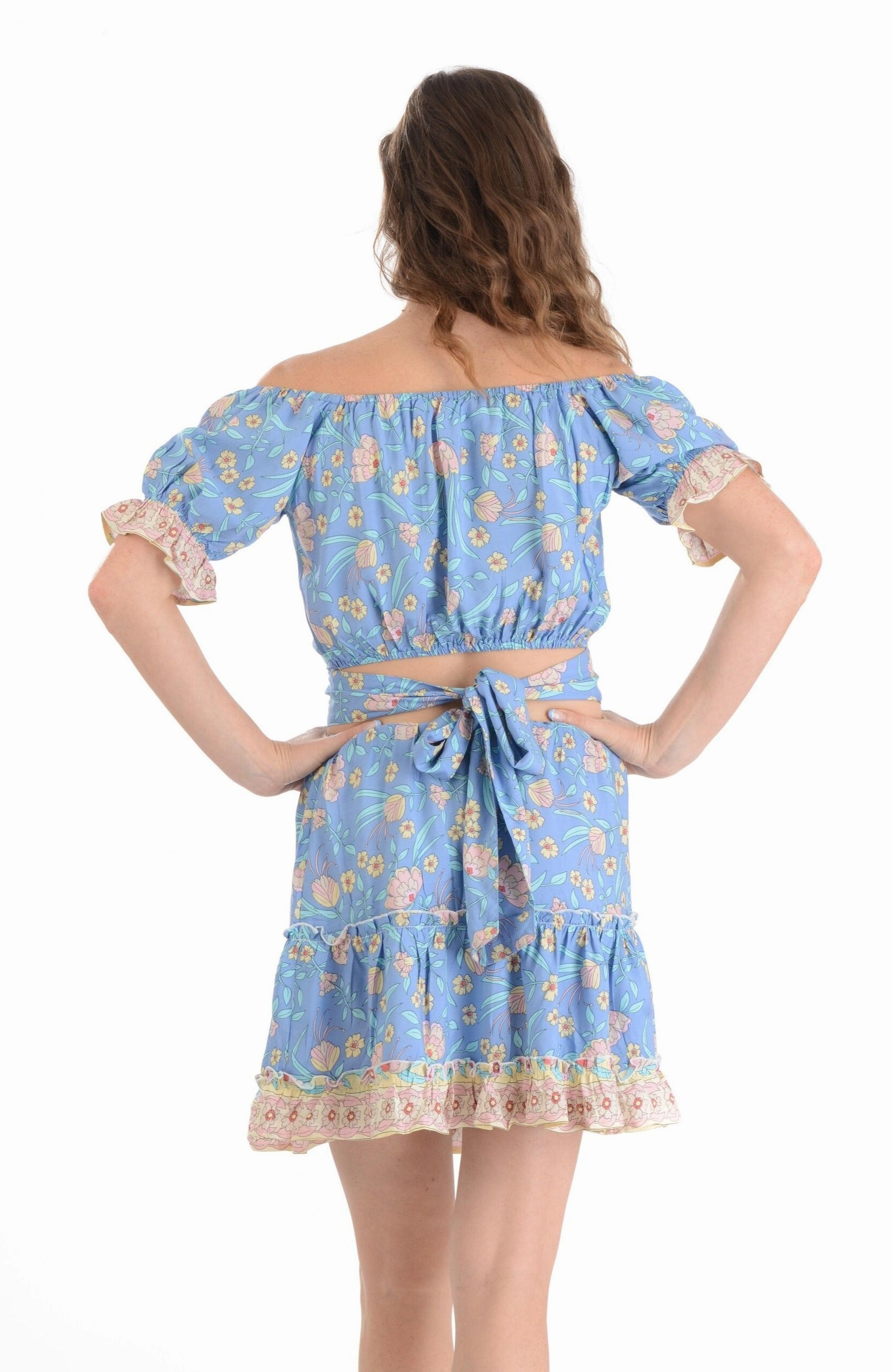Provence Skirt / Sky Blue Ventilated Panels Wedding guest