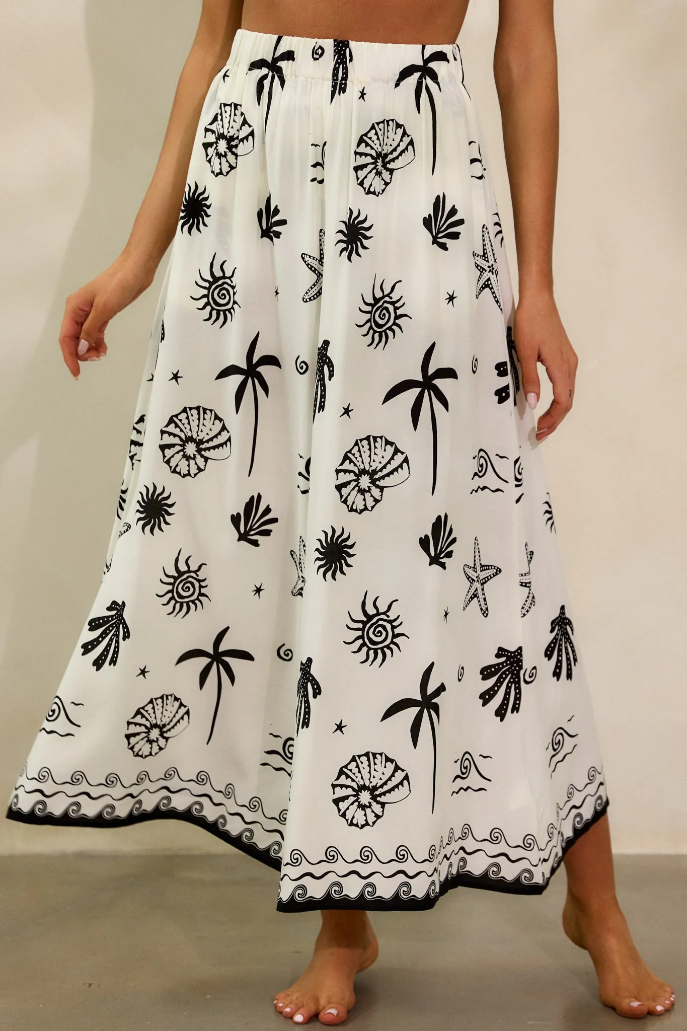 MINKPINK Shell White Midi Skirt