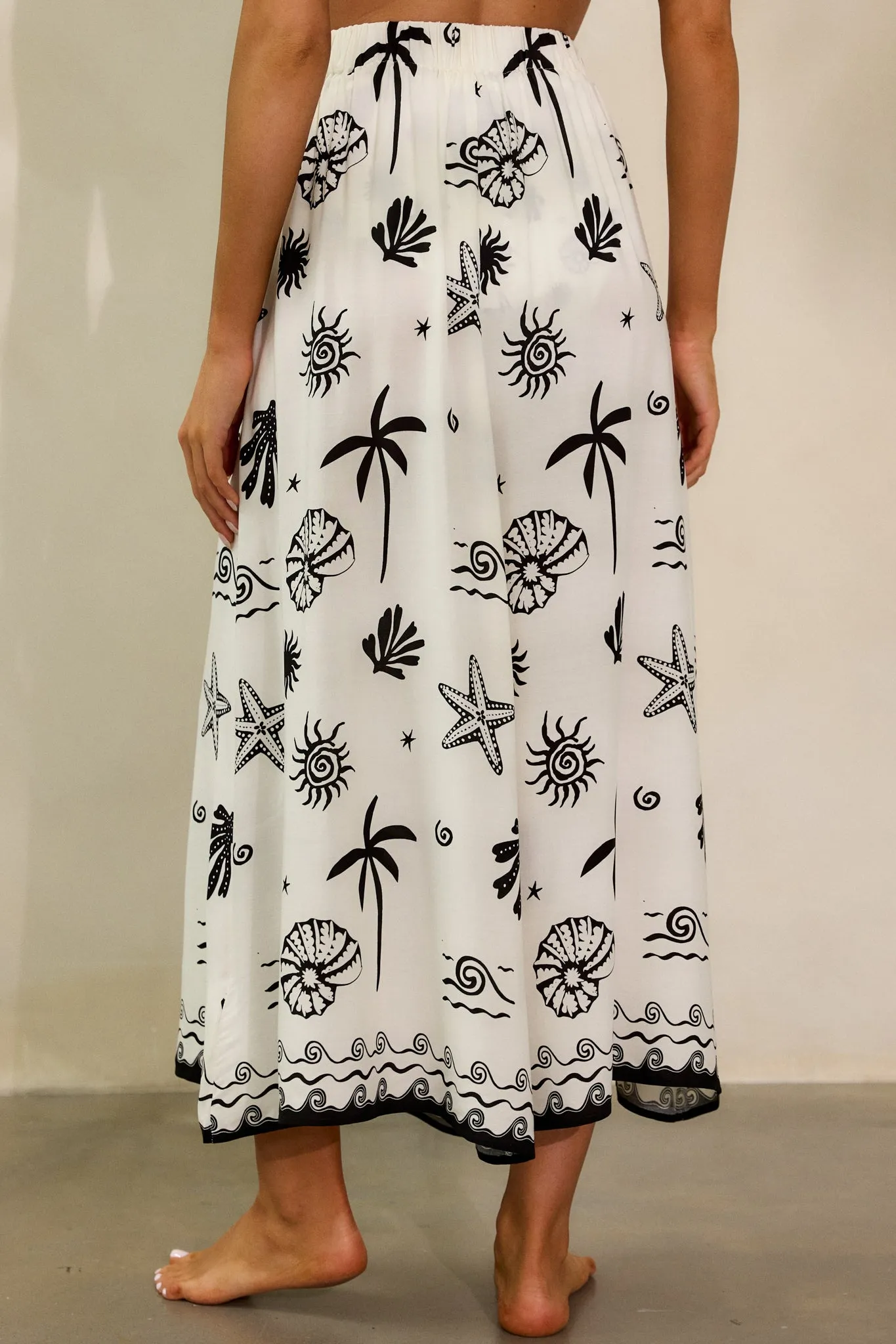 MINKPINK Shell White Midi Skirt