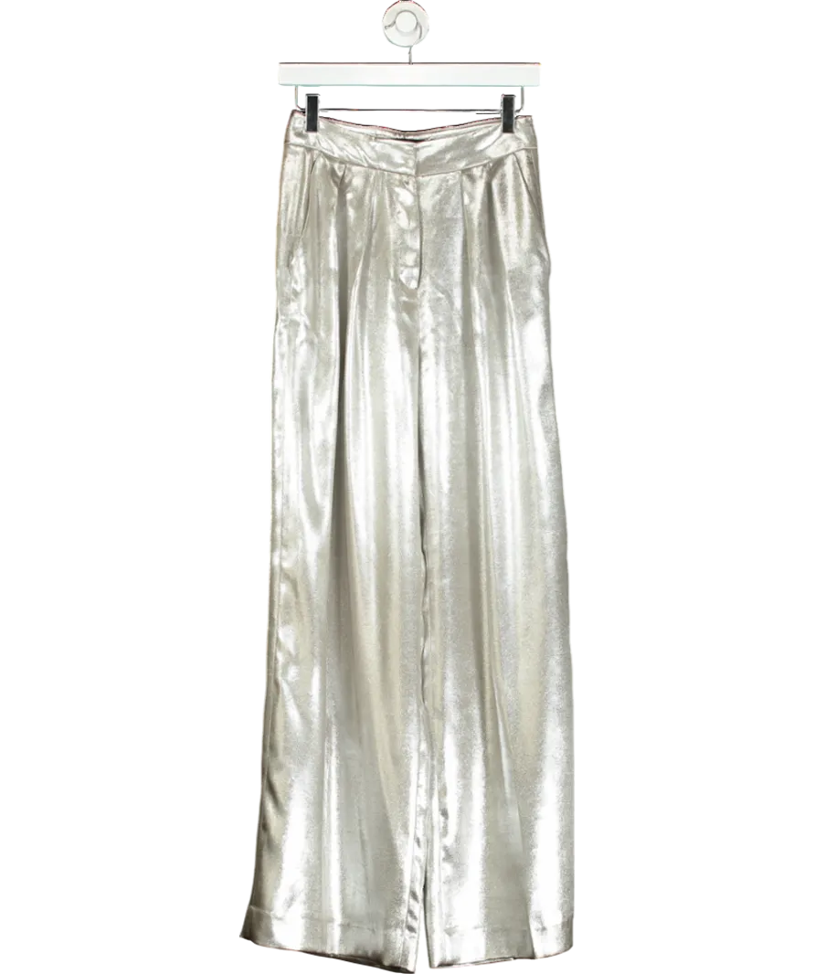 Mint Velvet Metallic Wide Trousers UK 8