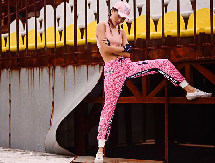 MIP TAPED SIDE STRIPE TRACK PANTS IN PINK