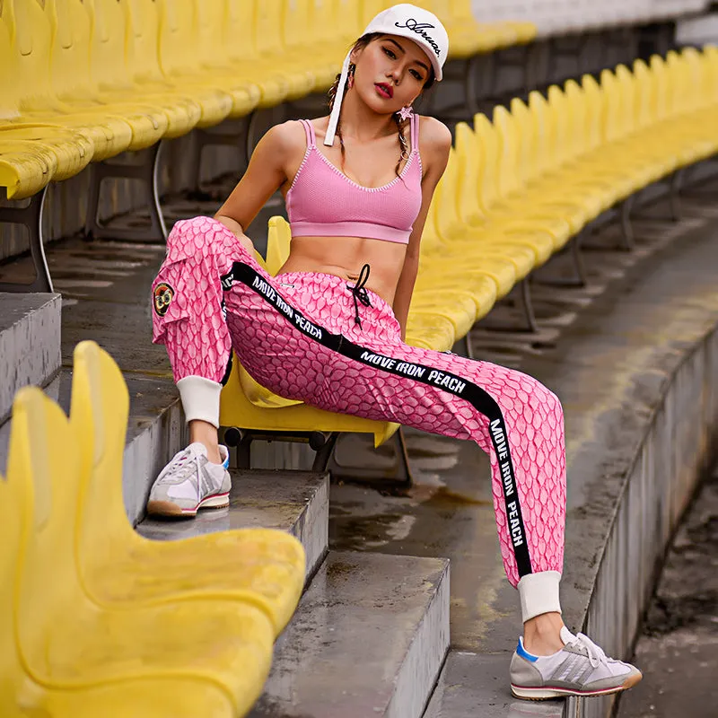 MIP TAPED SIDE STRIPE TRACK PANTS IN PINK