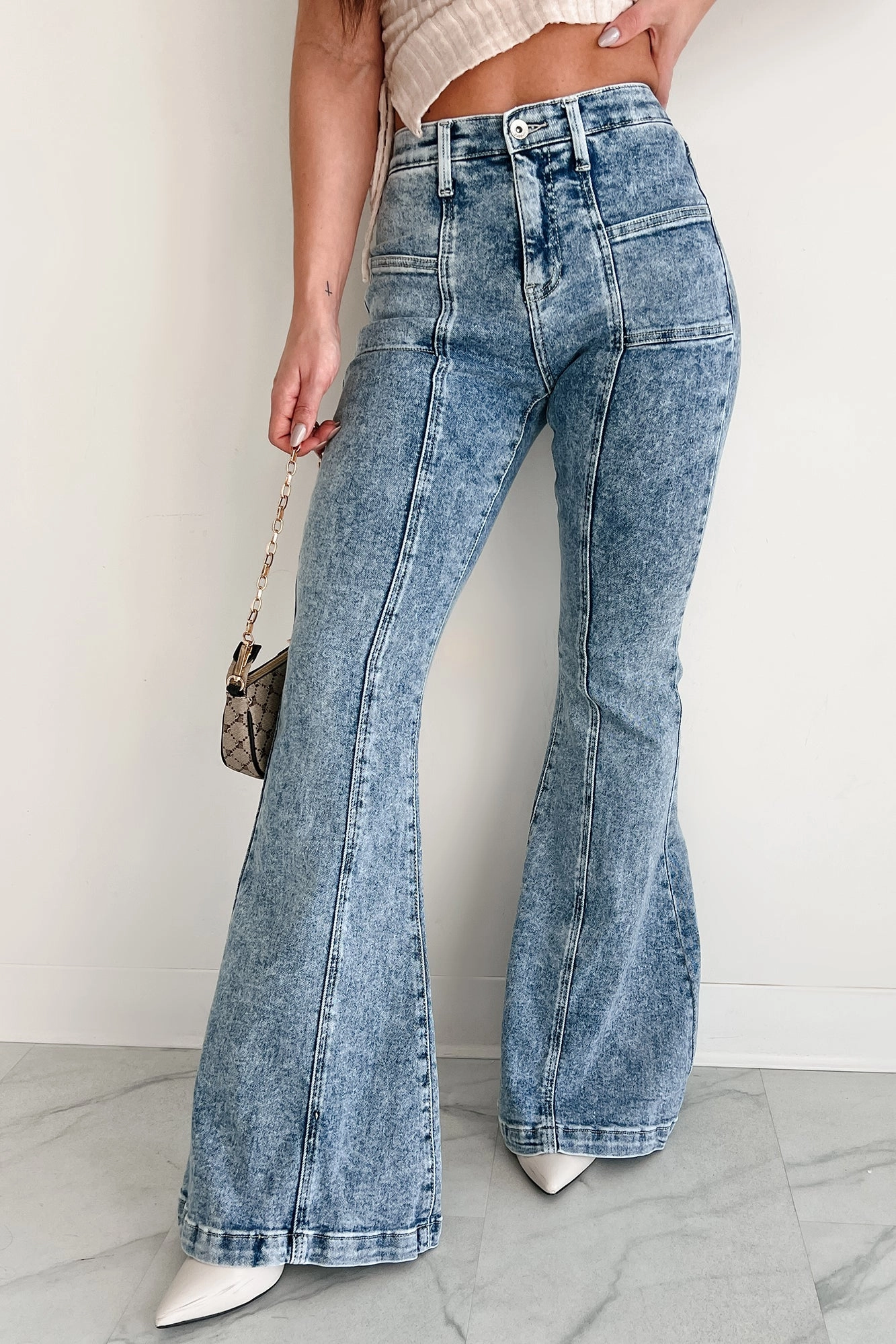 Training Wear Essential Waist Mirella High Rise Boot Cut Special A Jeans (Medium Dark)