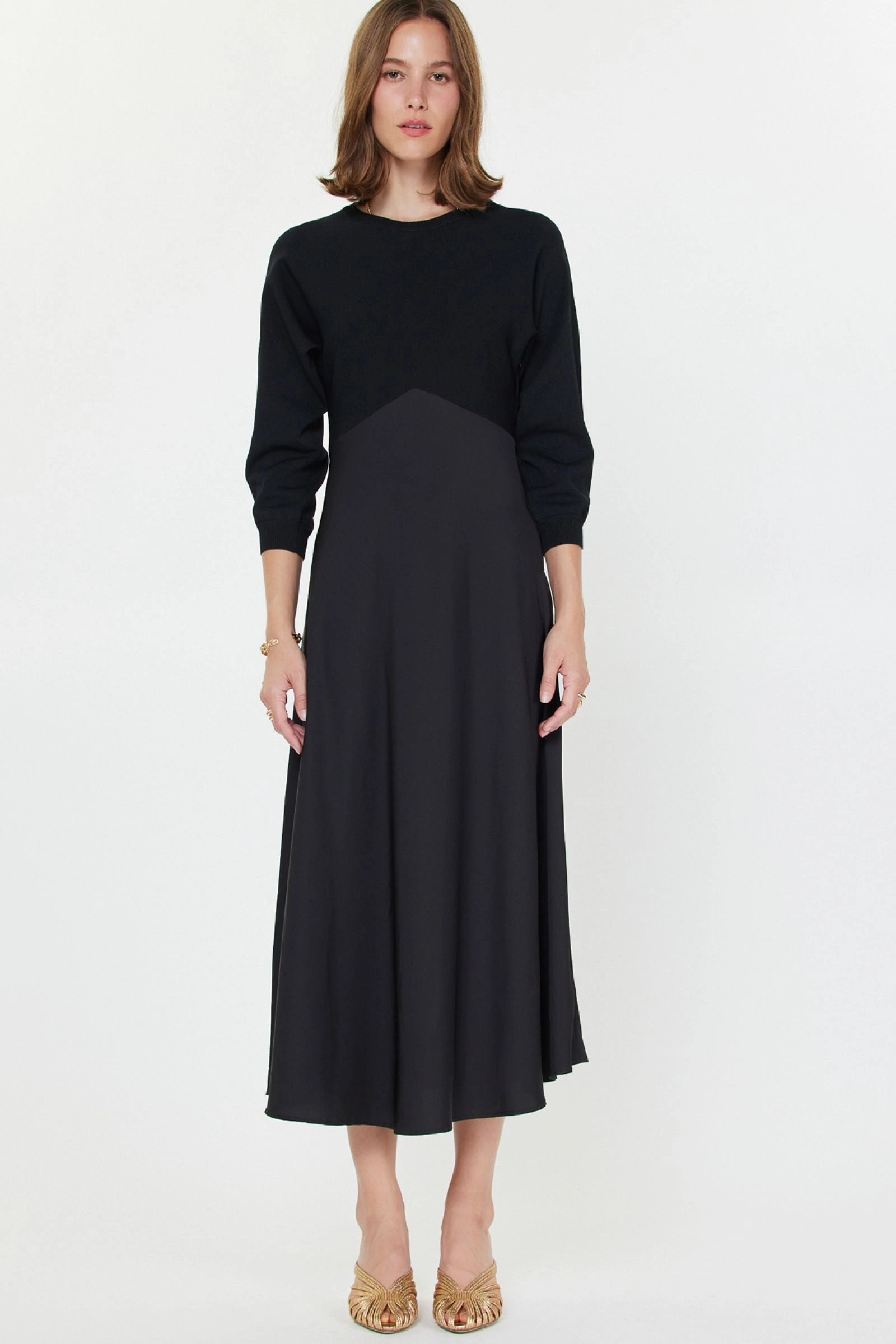 MIXED MEDIA SWEATER DRESS Clean Grace