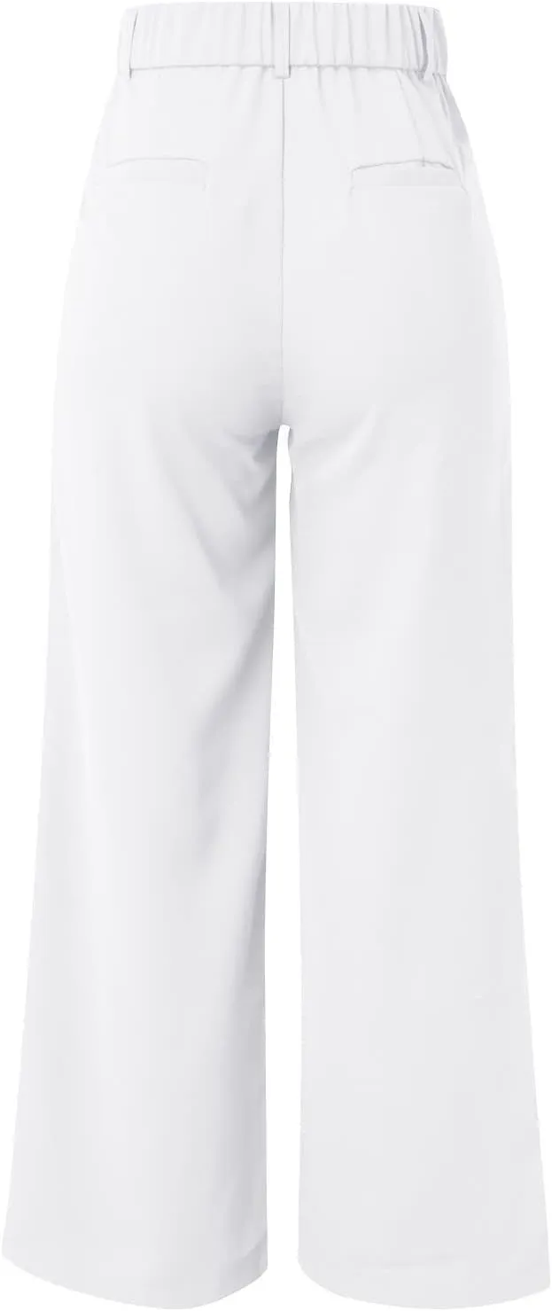 Mmoneyake Women's Formal Pants High Waist Casual Wide Leg Pants Work Office Palazzo Pants Straight Long Trousers with Pockets