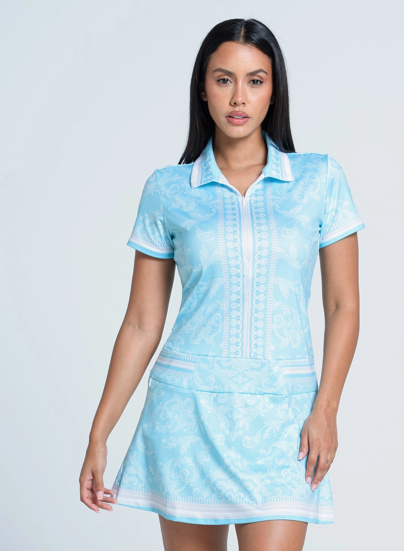 Perfectly Fitted Bishop-Sleeve Moda Dress