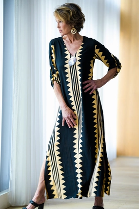 Seychelles Kaftan / Khaki Zig Zag Grace Soft
