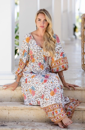 Madison Dress / Leopard Rose Bow-Detail Comfortable travel dress
