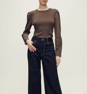 HeatRegulating Fersia Mixed Media Tee Dark Umber