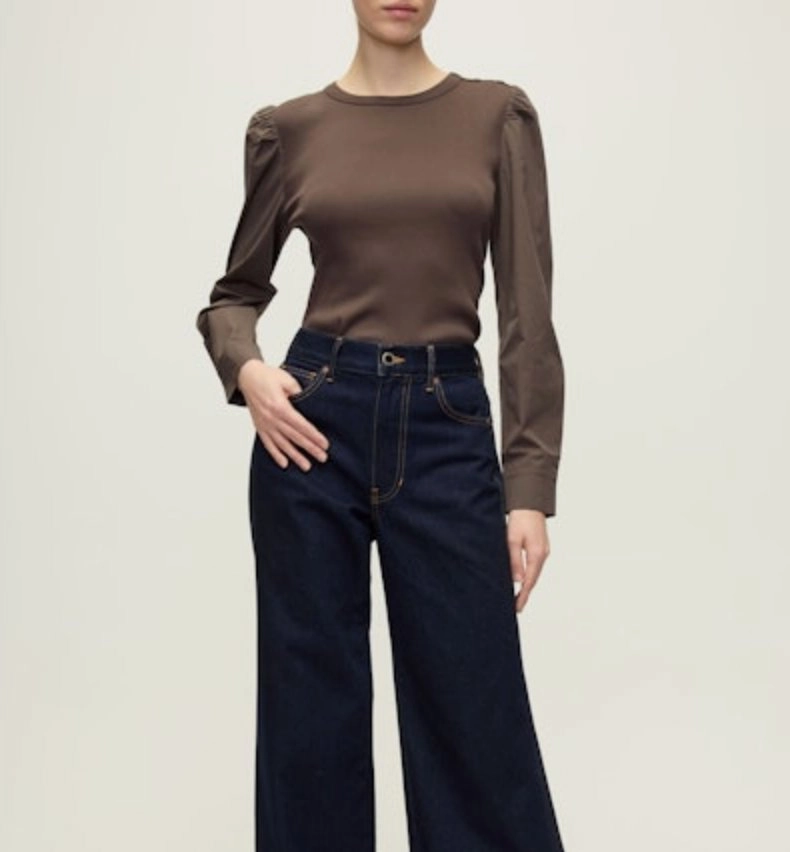 HeatRegulating Fersia Mixed Media Tee Dark Umber