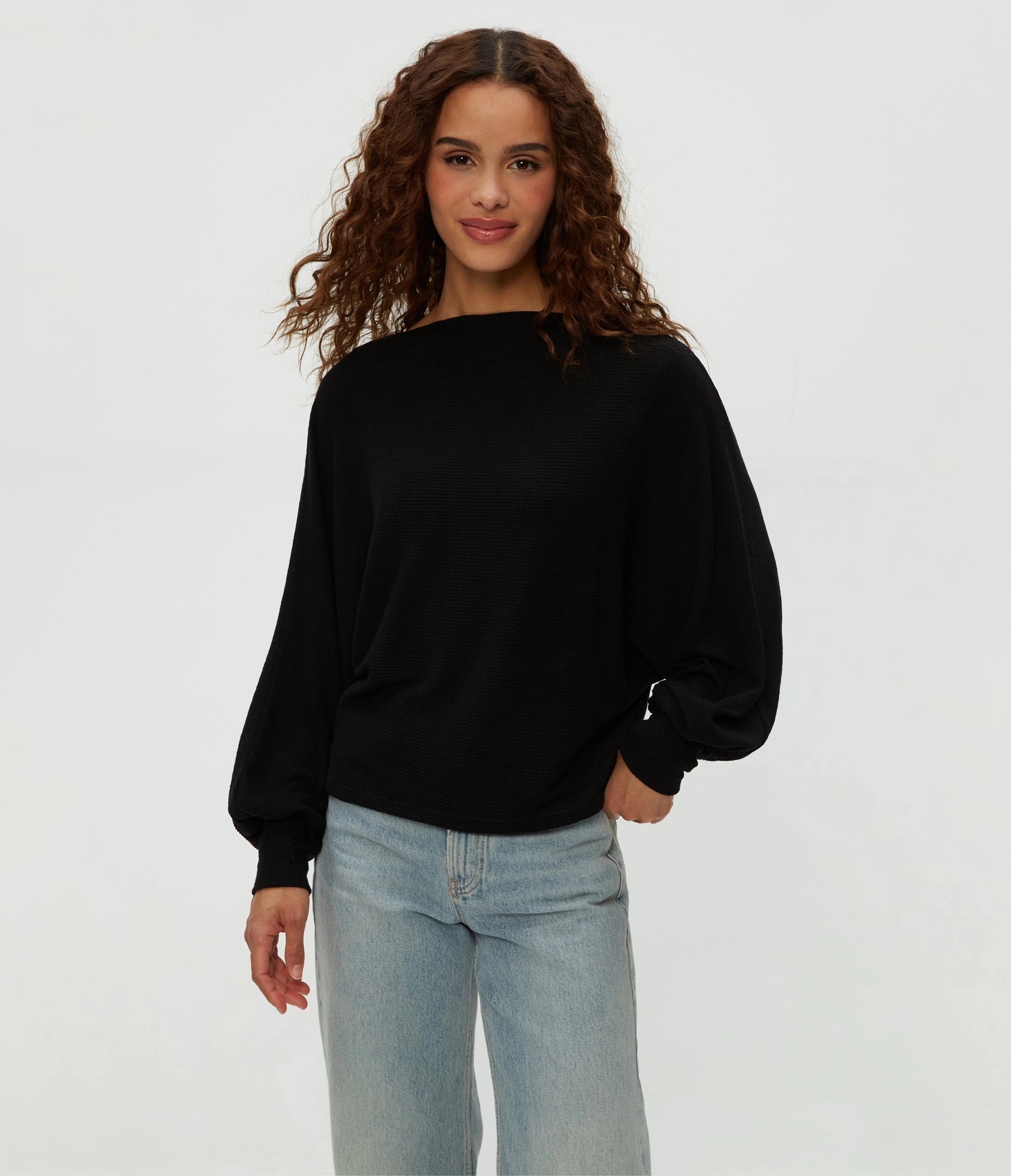 NoTagLabel PolishedFinish ROXY BALLOON SLEEVE TOP